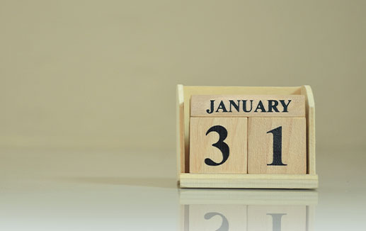 Concept - Block calendar showing 31 January date - © Mr.Frost stock.adobe.com