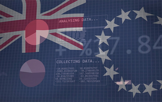 Concept - UK and EU flags on data screen - © vectorfusionart stock.adobe.com