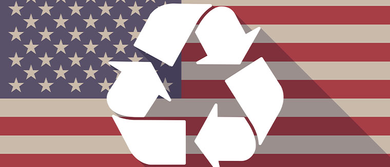 Packaging - USA flag icon with recycle symbol - © jpgon stock.adobe.com
